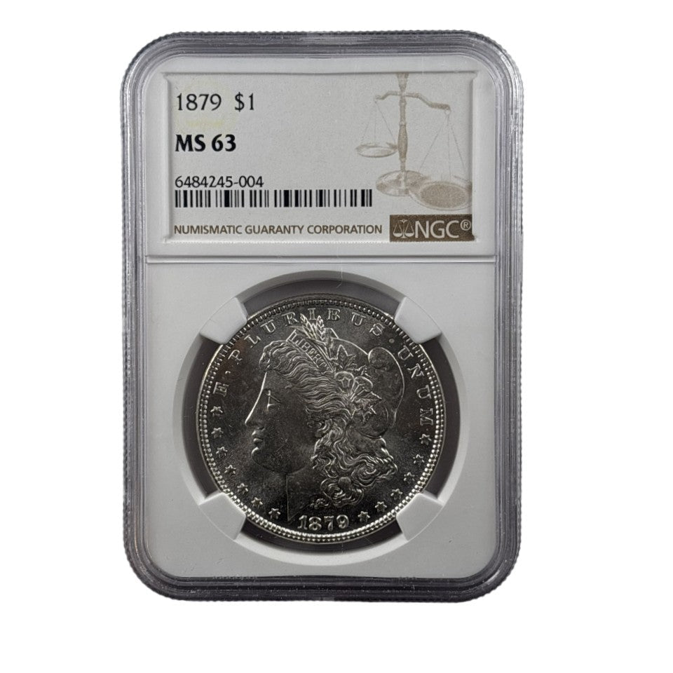 1879 Morgan Silver Dollar | NGC MS63 | Choice Mint State | Philadelphia Mint | Cert #6484245-004