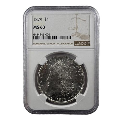 1879 Morgan Silver Dollar | NGC MS63 | Choice Mint State | Philadelphia Mint | Cert #6484245-004