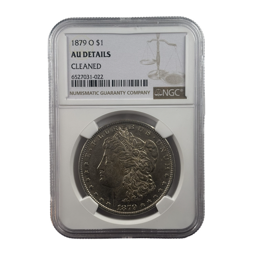1879-O Morgan Silver Dollar | NGC AU Details (Cleaned) | New Orleans Mint | Cert #6527031-022
