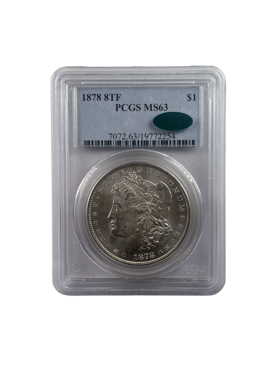 1878 Morgan Silver Dollar | PCGS MS63 | 8 Tail Feathers | Philadelphia Mint | Cert #19772254