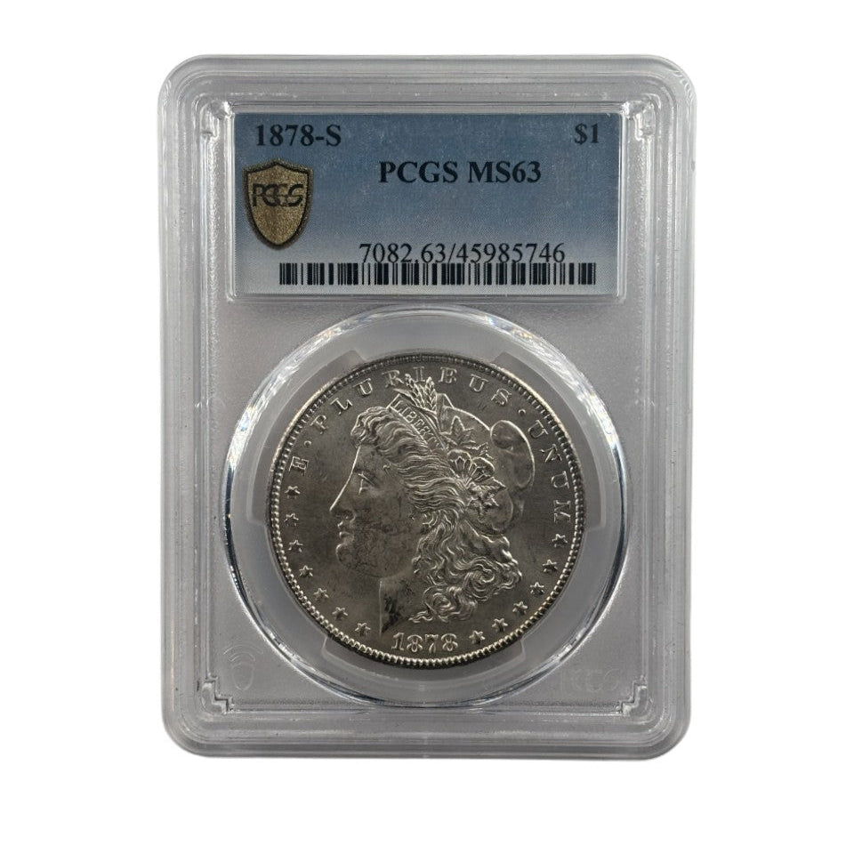 1878-S Morgan Silver Dollar | PCGS MS63 | San Francisco Mint | Cert #45985746