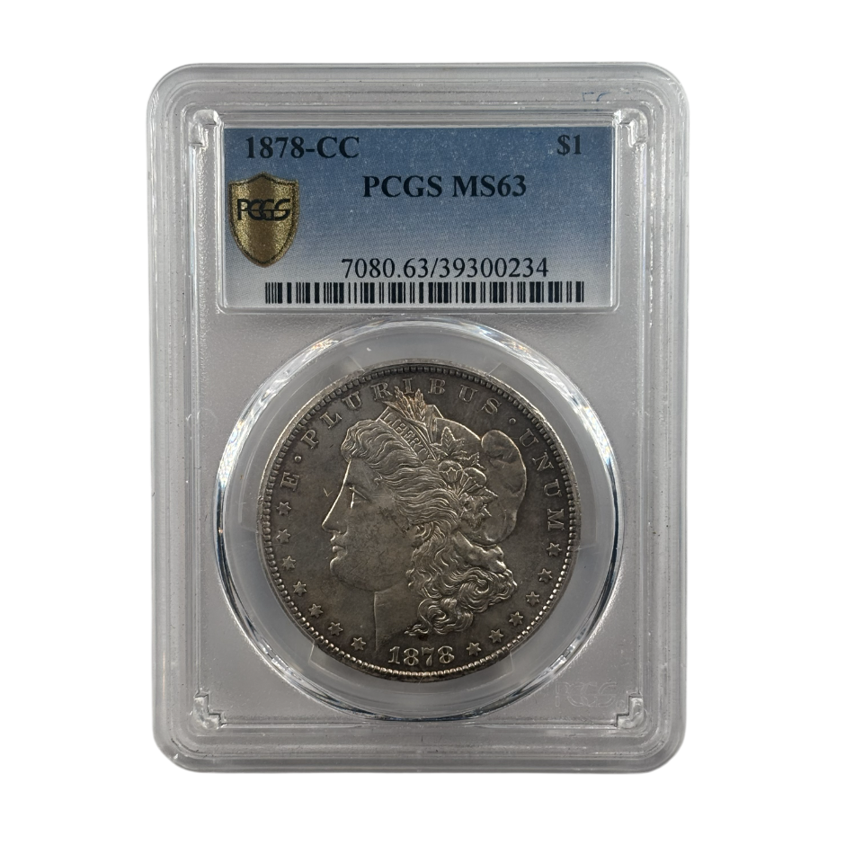 1878-CC Morgan Silver Dollar | PCGS MS63 | Carson City Mint | Cert #39300234