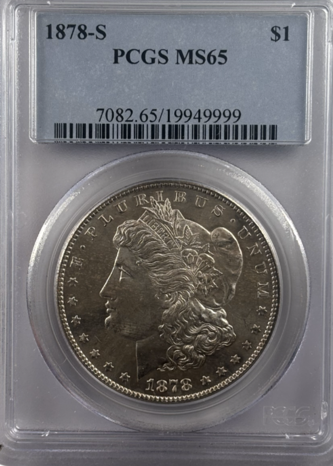 1878-S Morgan Silver Dollar | PCGS MS65 | San Francisco Mint | Cert #19949999