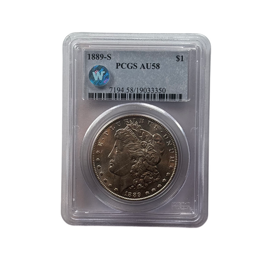 1889-S Morgan Silver Dollar | PCGS AU58 | Near Mint State