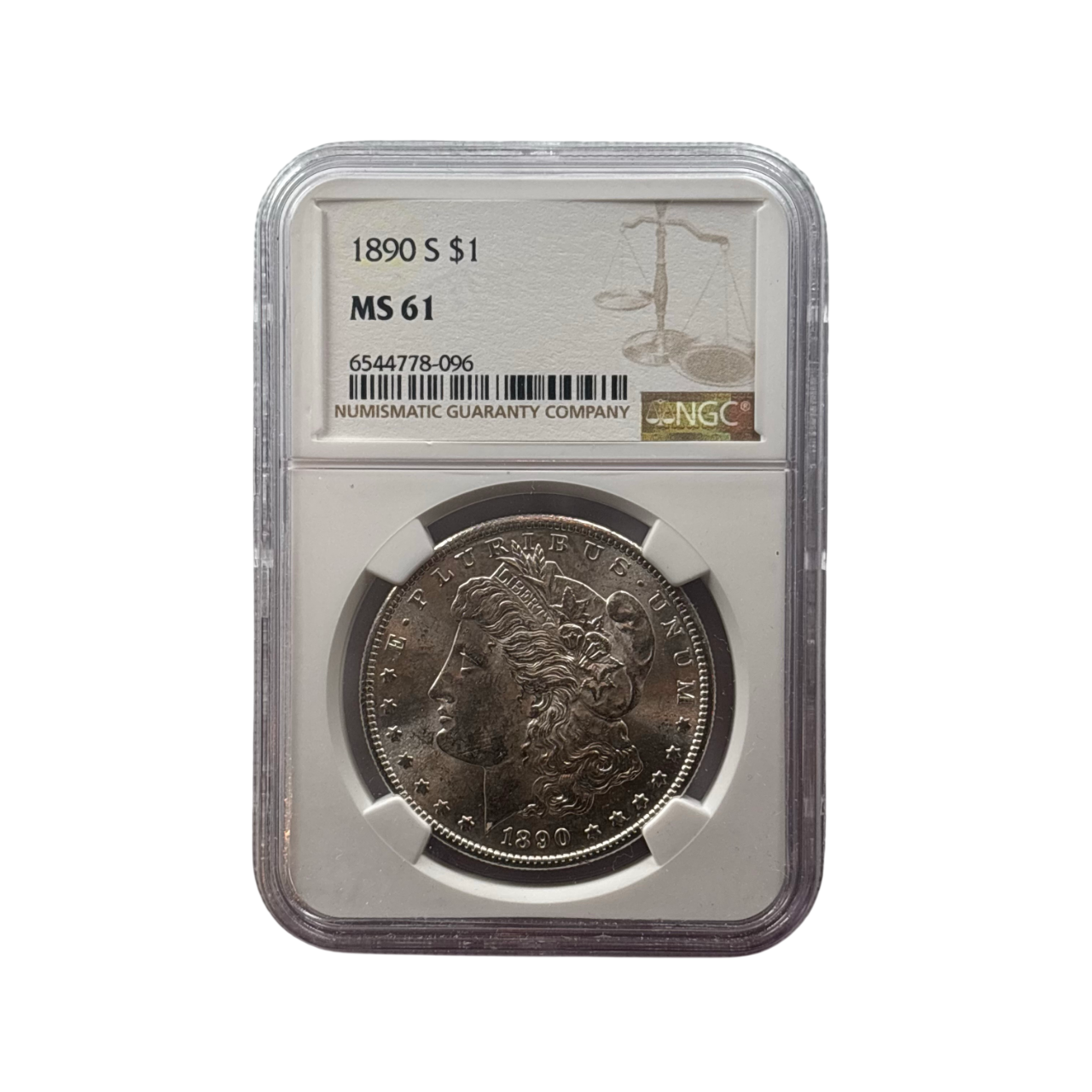 1890-S Morgan Silver Dollar | NGC MS61 | Uncirculated San Francisco Issue