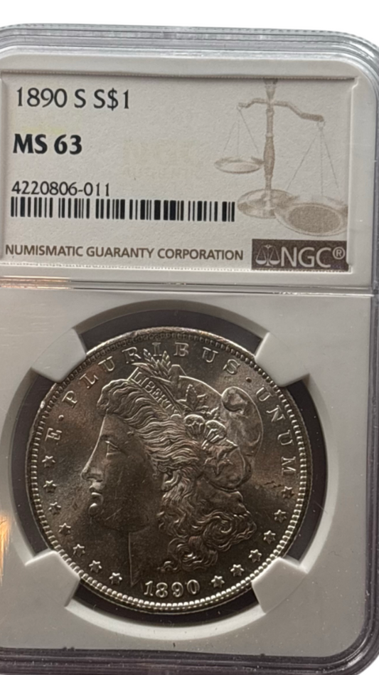 1890-S Morgan Silver Dollar | NGC MS63 | Brilliant Uncirculated