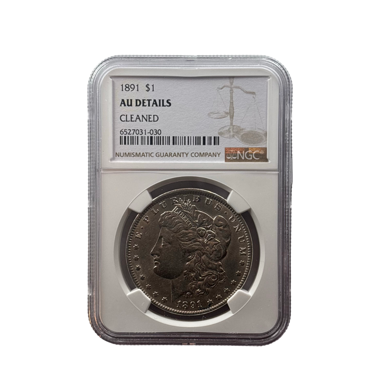 1891 Morgan Silver Dollar | NGC AU Details – Cleaned