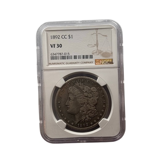 1892-CC Morgan Silver Dollar | NGC VF30 | Carson City Key Mint