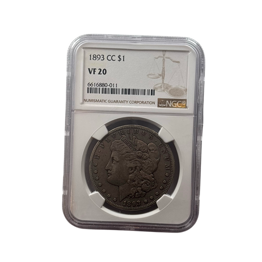 1893-CC Morgan Silver Dollar | NGC VF20 | Key Date Carson City Issue
