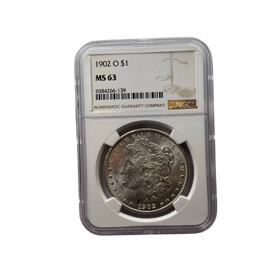 1902-O Morgan Silver Dollar | NGC MS63 | New Orleans Mint | Cert #6584266-139