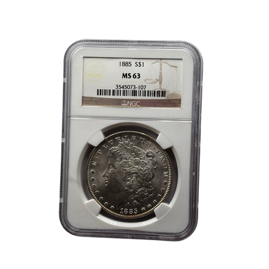 1885-P Morgan Silver Dollar | NGC MS63 | Cert #3545073-107 | Philadelphia Mint