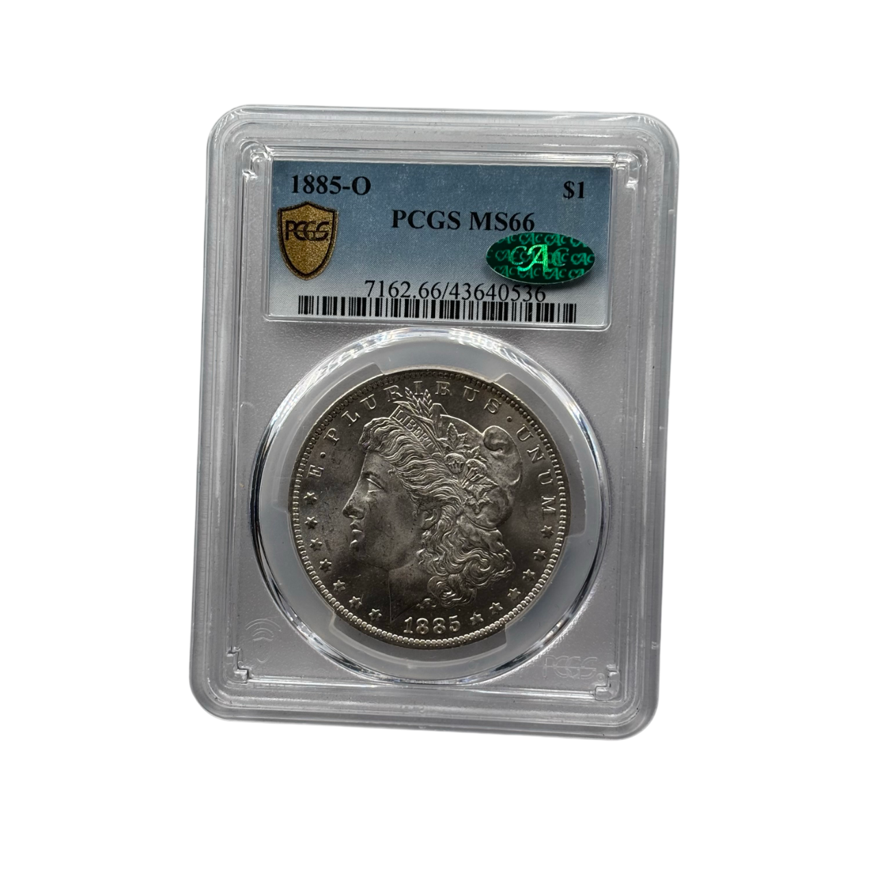 1885-O Morgan Silver Dollar | PCGS MS66 CAC | Cert #43640536 | New Orleans Mint