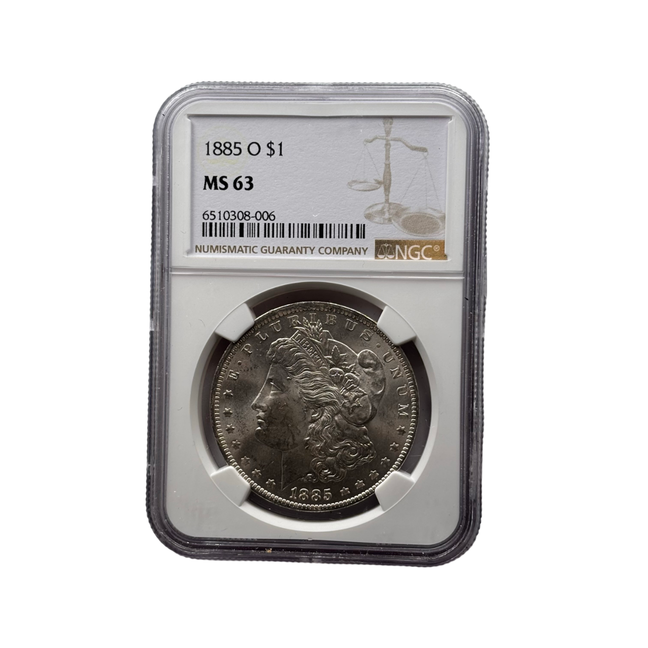 1885-O Morgan Silver Dollar | NGC MS63 | Cert #6510308-006 | New Orleans Mint