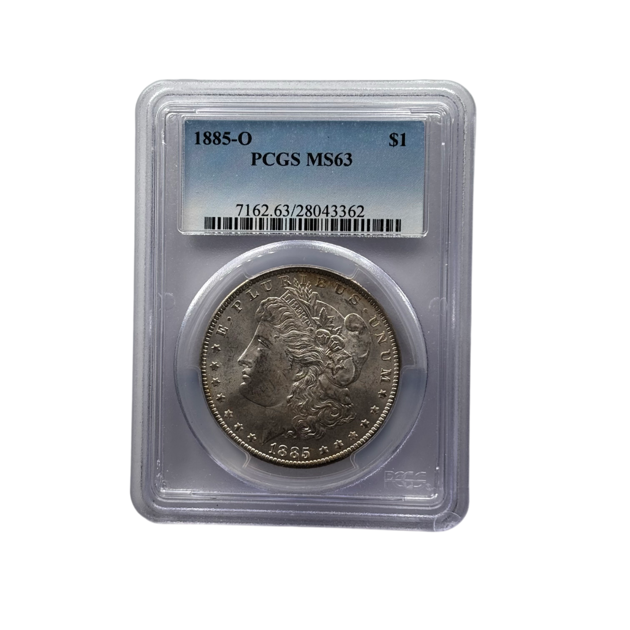 1885-O Morgan Silver Dollar | PCGS MS63 | New Orleans Mint | Cert #28043362