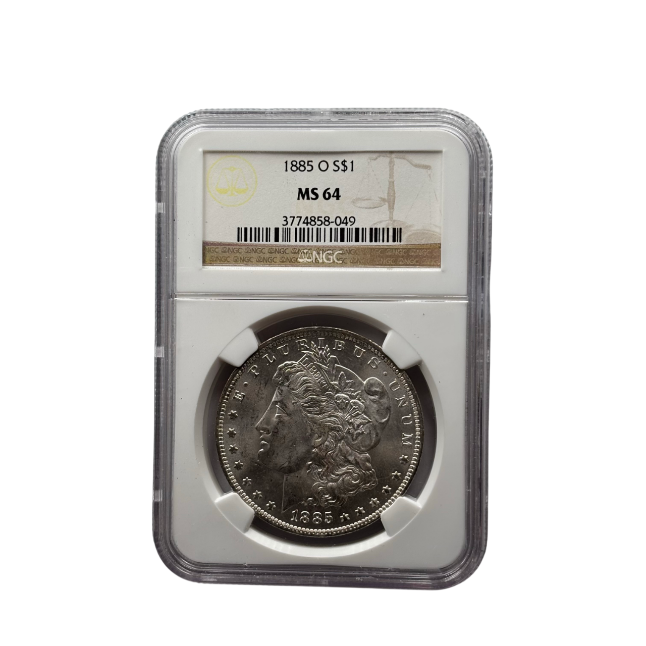 1885-O Morgan Silver Dollar | NGC MS64 | New Orleans Mint | Cert #3774858-049