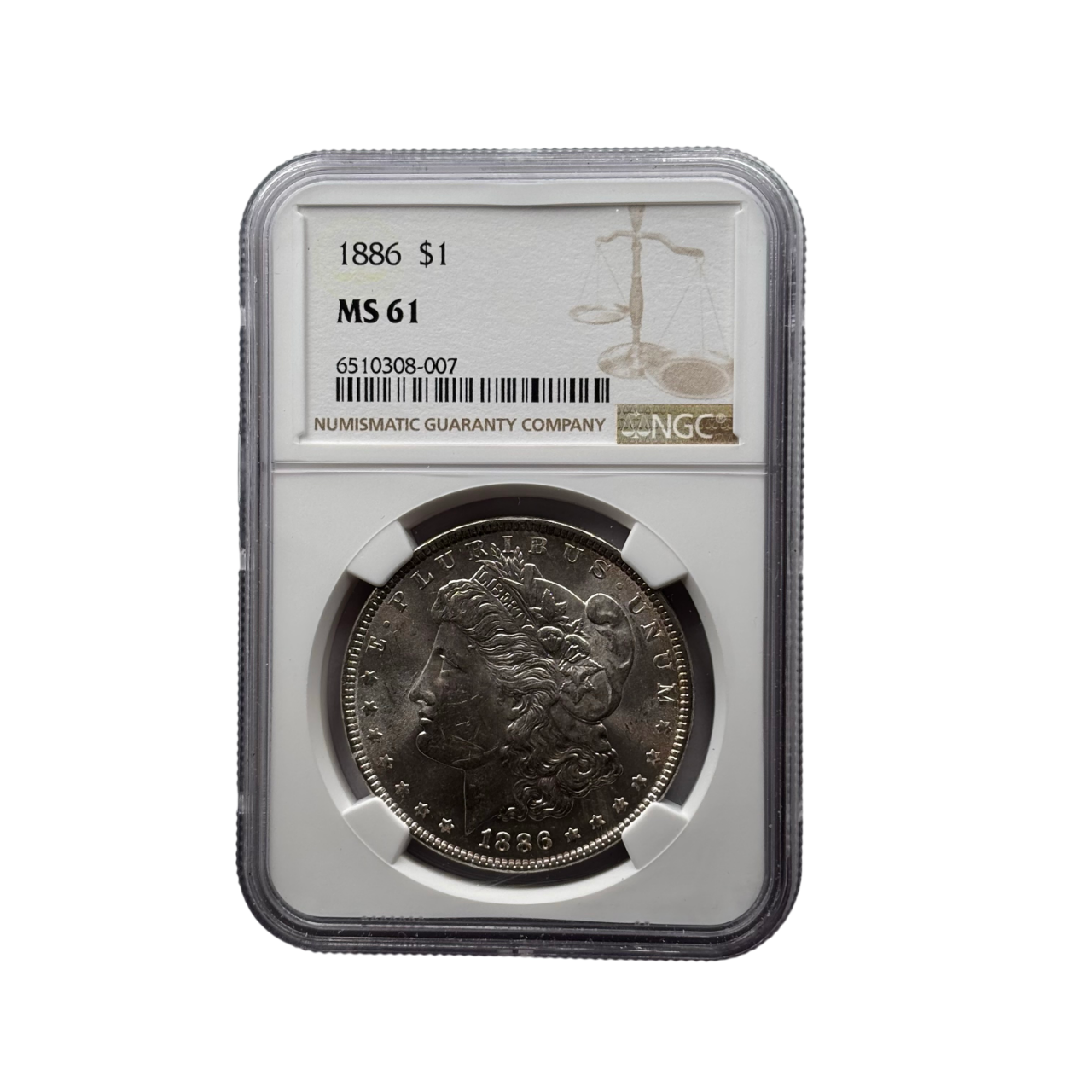 1886 Morgan Silver Dollar | NGC MS61 | Cert #6510308-007 | Philadelphia Mint