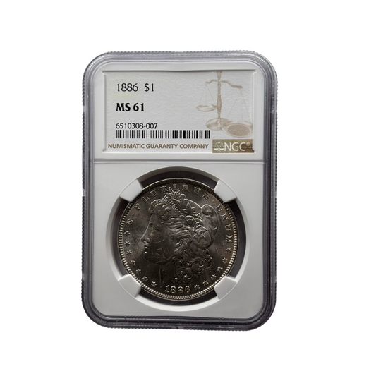 1886 Morgan Silver Dollar | NGC MS61 | Cert #6510308-007 | Philadelphia Mint
