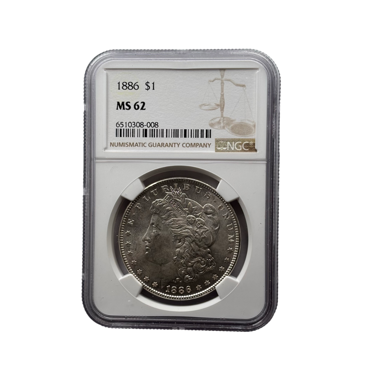 1886 Morgan Silver Dollar | NGC MS62 | Cert #6510308-008 | Philadelphia Mint