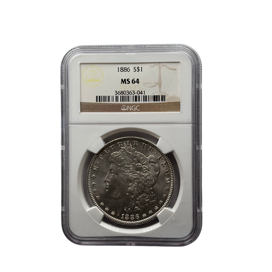 1886 Morgan Silver Dollar | NGC MS64 | Philadelphia Mint | Choice Near-Gem