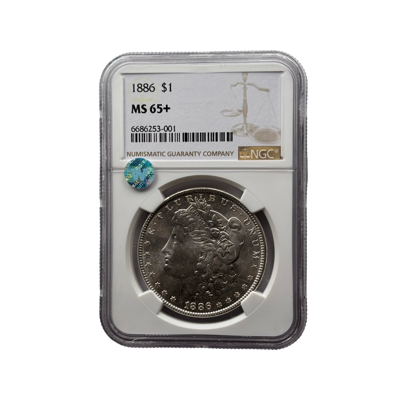 1886 Morgan Silver Dollar | NGC MS65+ | Philadelphia Mint | Cert #6686253-001