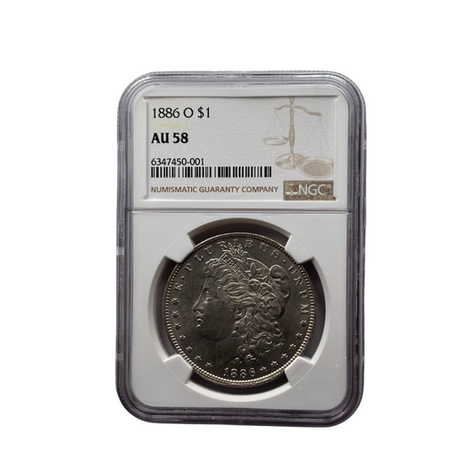 1886-O Morgan Silver Dollar | NGC AU58 | New Orleans Mint | Cert #6347450-001