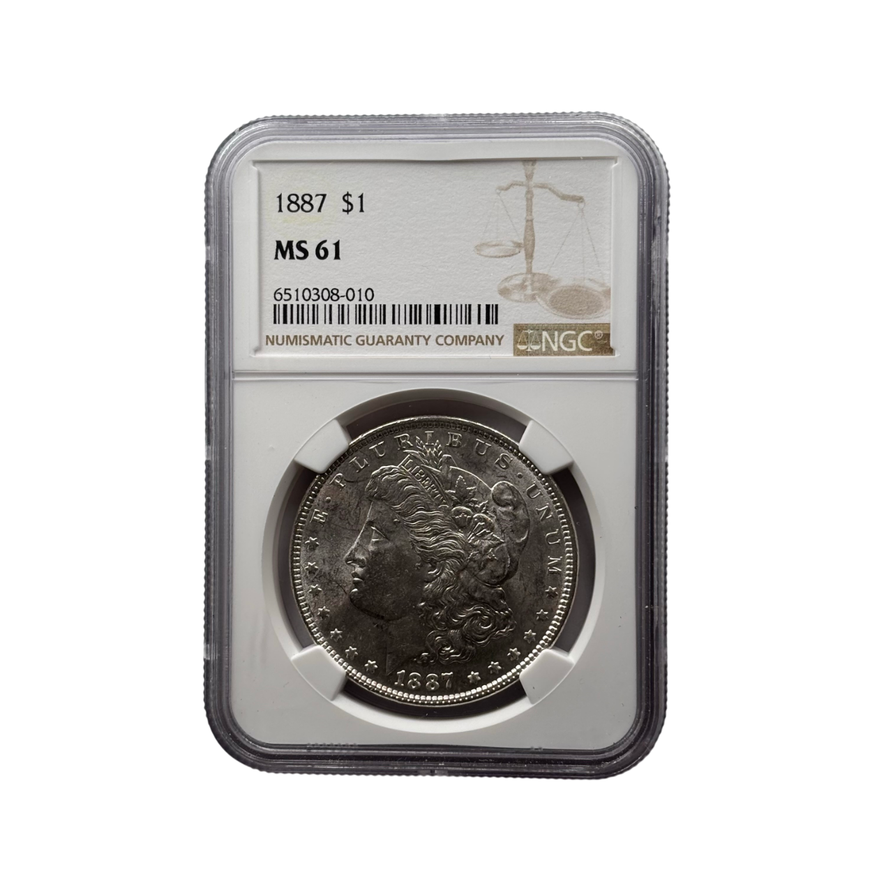 1887 Morgan Silver Dollar | NGC MS61 | Cert #6510308-010 | Philadelphia Mint