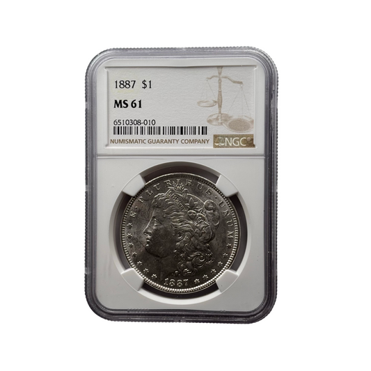 1887 Morgan Silver Dollar | NGC MS61 | Cert #6510308-010 | Philadelphia Mint