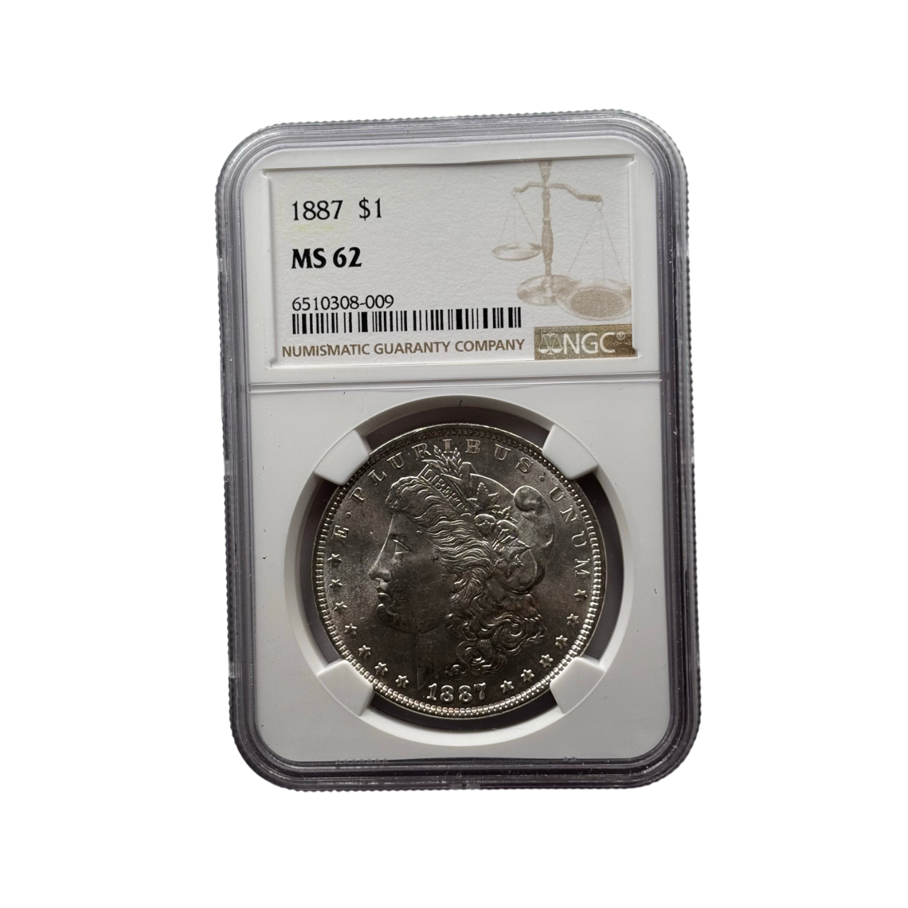 1887 Morgan Silver Dollar | NGC MS62 | Cert #6510308-009 | Philadelphia Mint