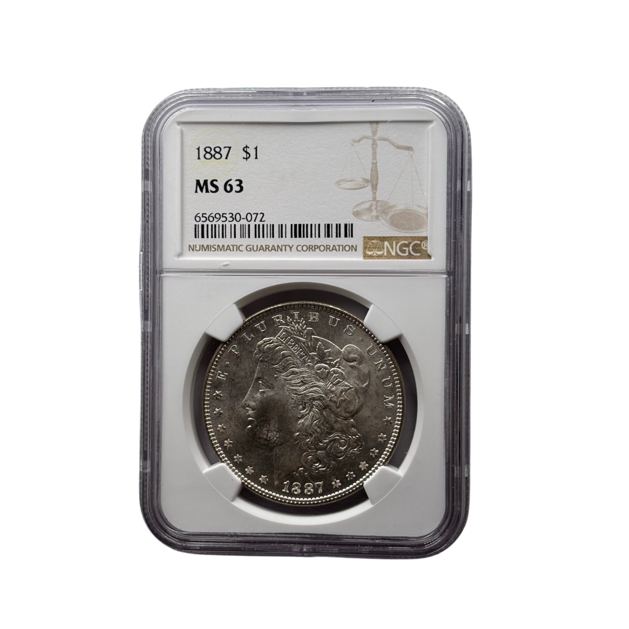 1887 Morgan Silver Dollar | NGC MS63 | Cert #6569530-072 | Philadelphia Mint