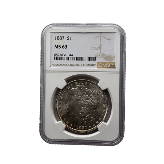 1887 Morgan Silver Dollar | NGC MS63 | Cert #6527031-044 | Philadelphia Mint
