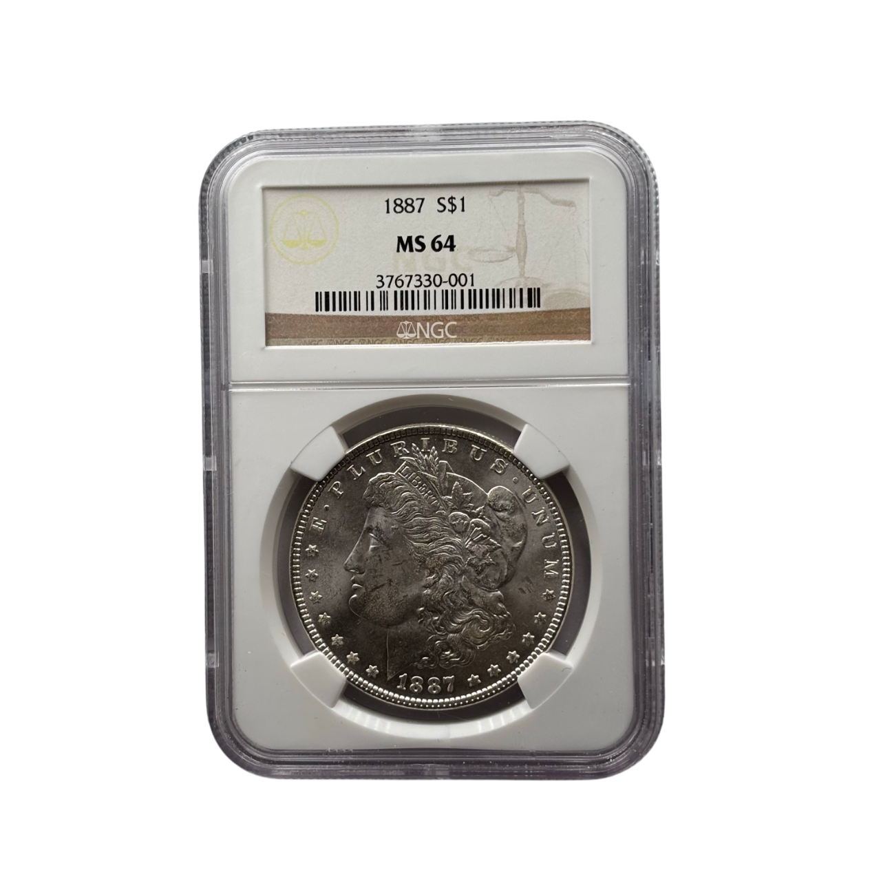 1887 Morgan Silver Dollar | NGC MS64 | Choice Gem | Philadelphia Mint | Cert #3767330-001