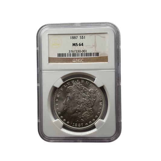 1887 Morgan Silver Dollar | NGC MS64 | Choice Gem | Philadelphia Mint | Cert #3767330-001